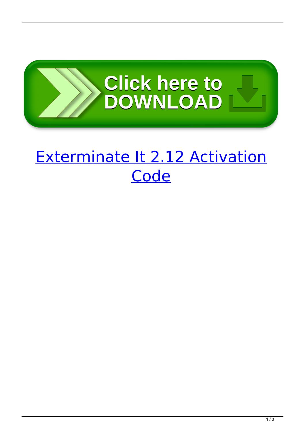 exterminate it activation code